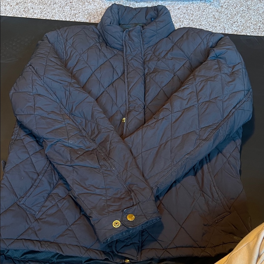 Scotch & Soda Men's Quilted Warm Button Zipper Jacket with Hood - Dark Navy